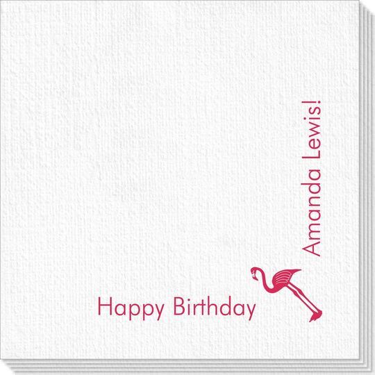 Corner Text with Flamingo Design Deville Napkins